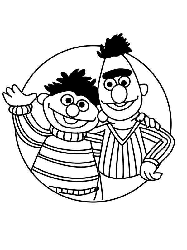 Ernie a Bert omalovánka