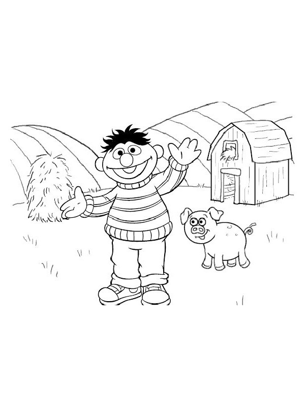 Ernie na farmě omalovánka