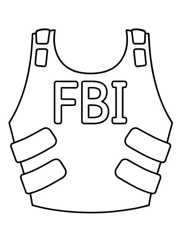 Neprůstřelná vesta FBI omalovánka Neprůstřelná vesta FBI omalovánka