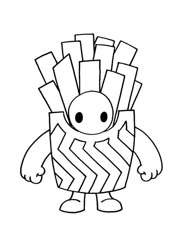 French Fries Skin Fall Guys omalovánka French Fries Skin Fall Guys omalovánka