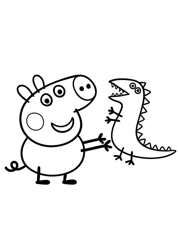 Prasátko George a Pan dinosaurus omalovánka Prasátko George a Pan dinosaurus omalovánka