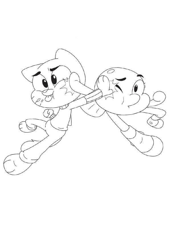 Gumball a Darwin omalovánka Gumball a Darwin omalovánka