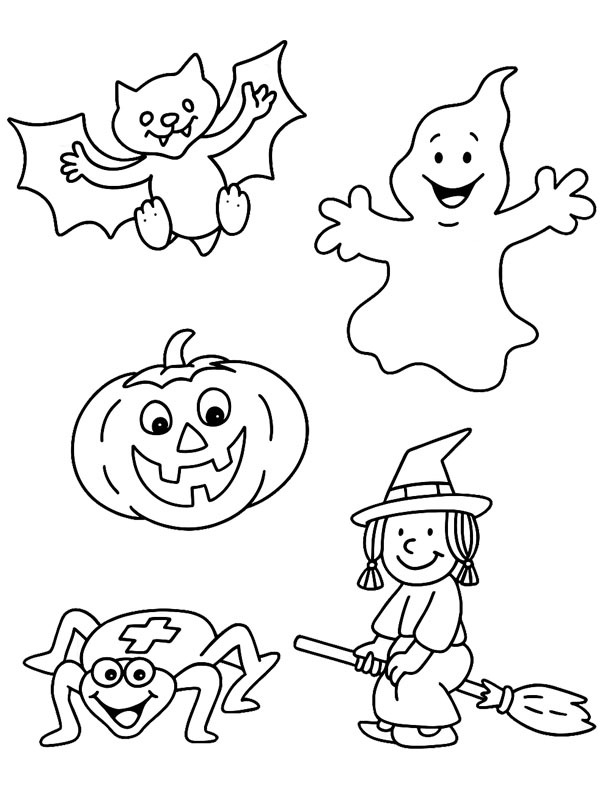 Haloweenske postavičky omalovánka Haloweenske postavičky omalovánka