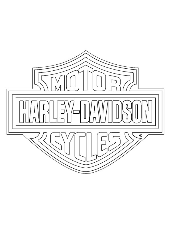 Harley-Davidson logo omalovánka Harley-Davidson logo omalovánka