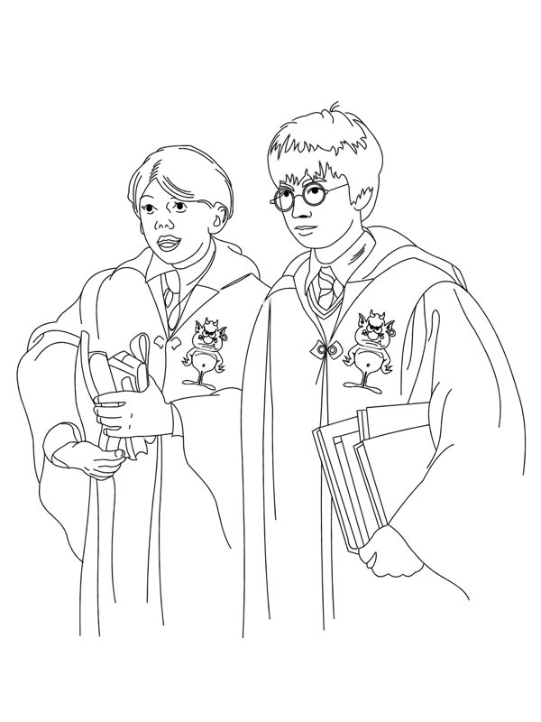 Harry Potter a Ron Weasley omalovánka Harry Potter a Ron Weasley omalovánka