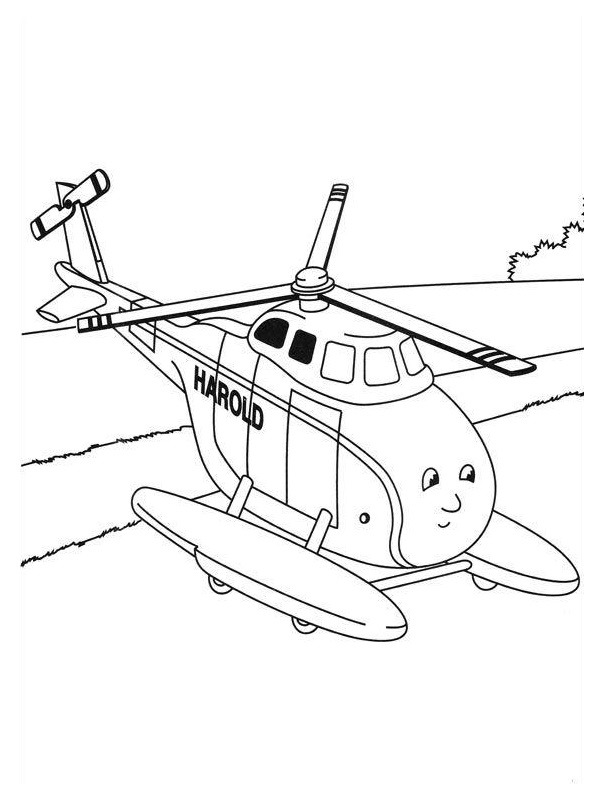 Helikoptéra Harold omalovánka