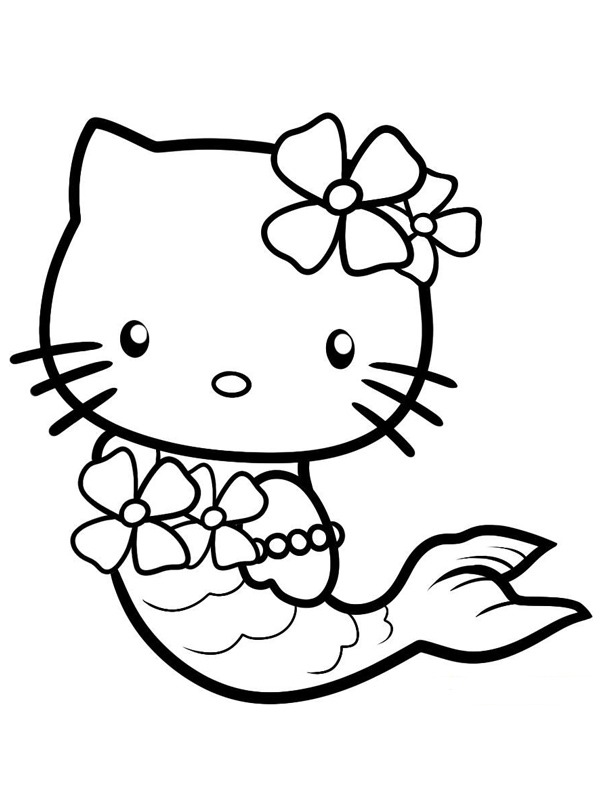 Hello Kitty mořská panna omalovánka