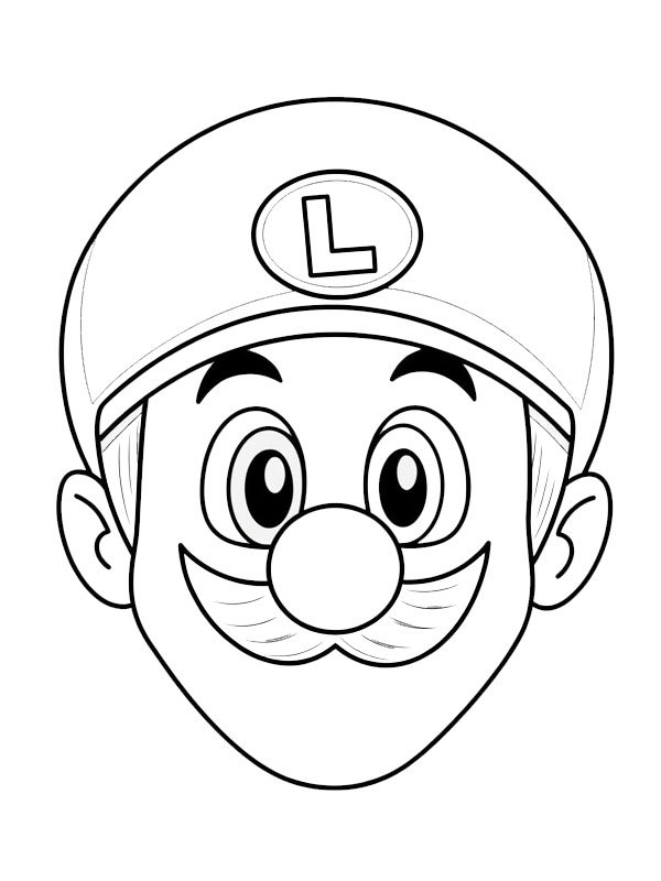 Luigiho hlava omalovánka