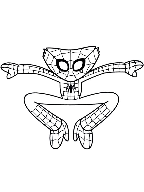 Spiderman Huggy Wuggy omalovánka Spiderman Huggy Wuggy omalovánka