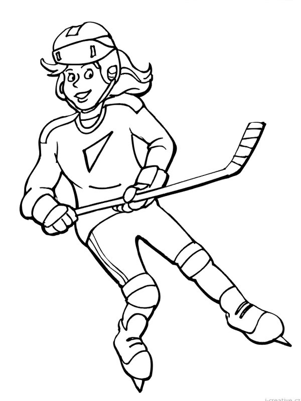 Dívka ledního hokeje omalovánka