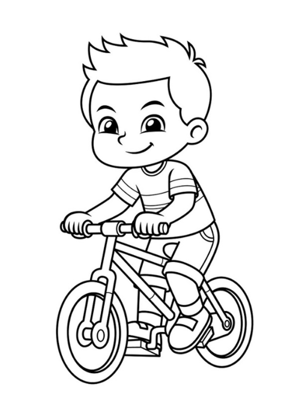 Chlapec na kole omalovánka