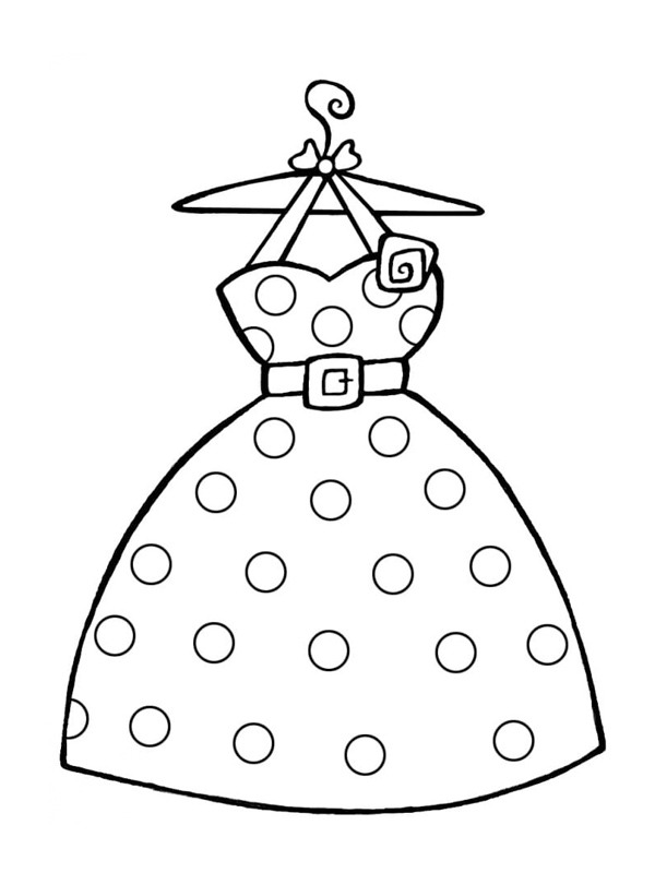 Šaty s puntíky omalovánka