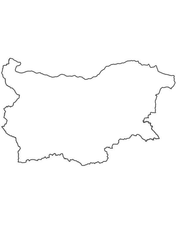 Mapa Bulharska omalovánka