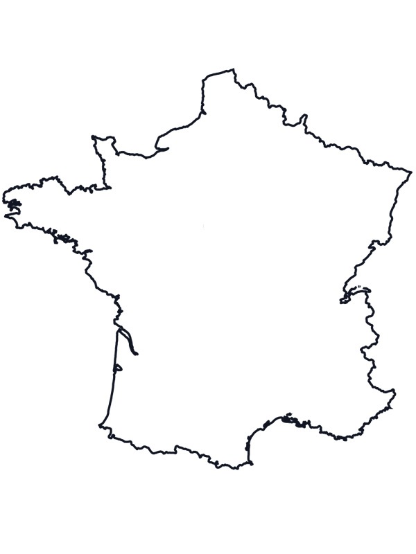 Mapa Francie omalovánka
