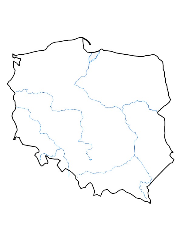Mapa Polska omalovánka