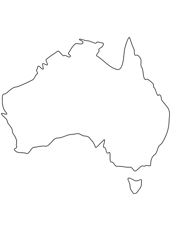 Mapa Austrálie omalovánka