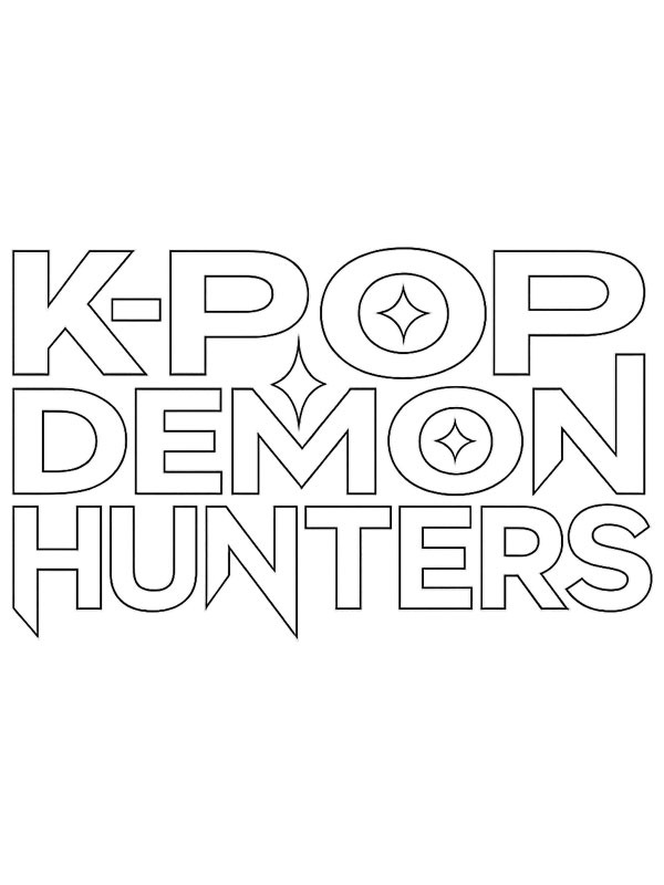Logo KPop demon hunters omalovánka Logo KPop demon hunters omalovánka