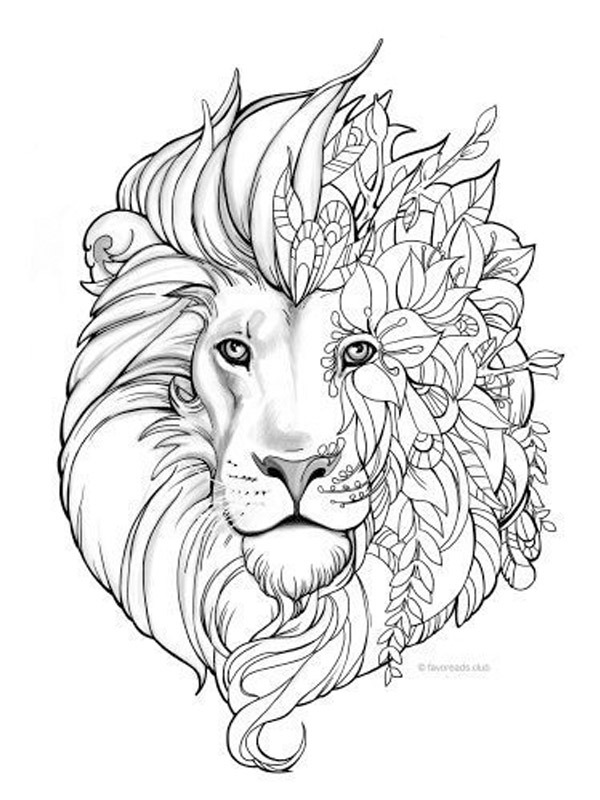 Lví mandala tetování omalovánka