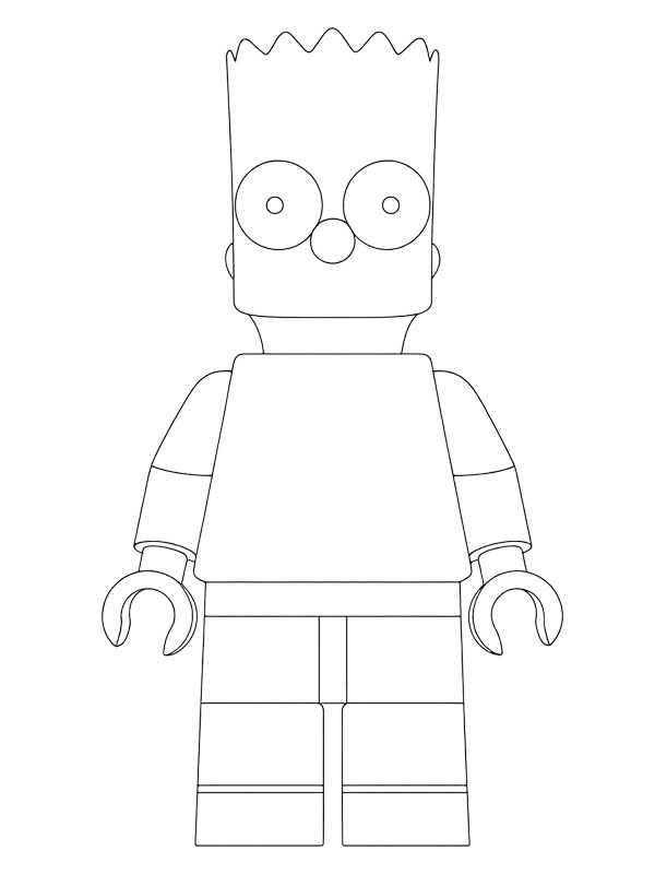 LEGO Bart Simpson omalovánka LEGO Bart Simpson omalovánka