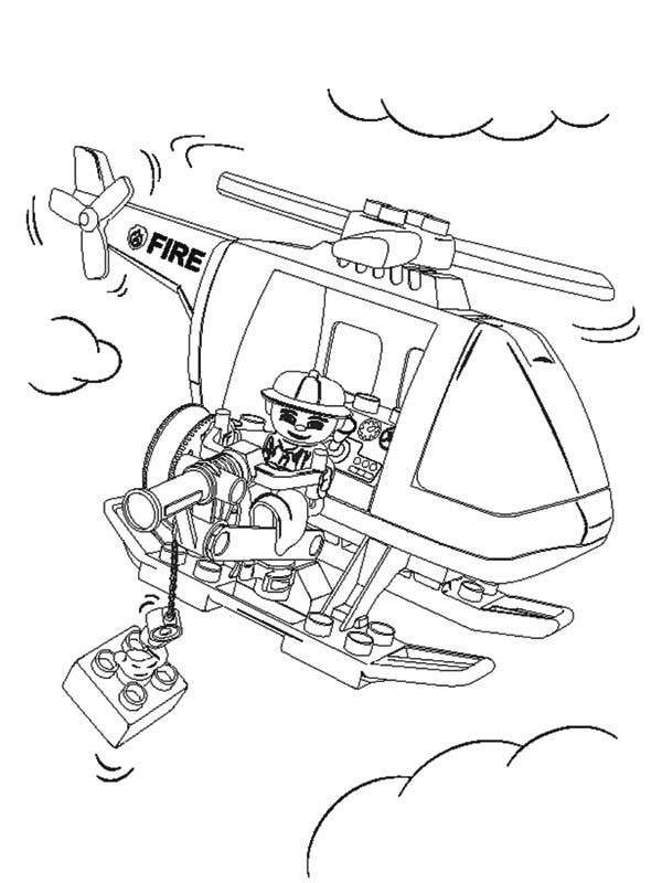 LEGO vrtulník omalovánka