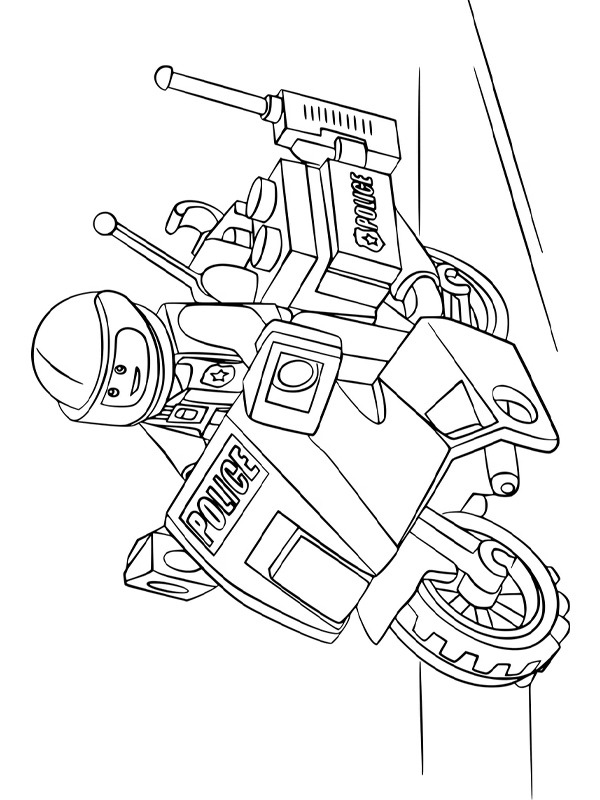 LEGO policejní motocykl omalovánka LEGO policejní motocykl omalovánka