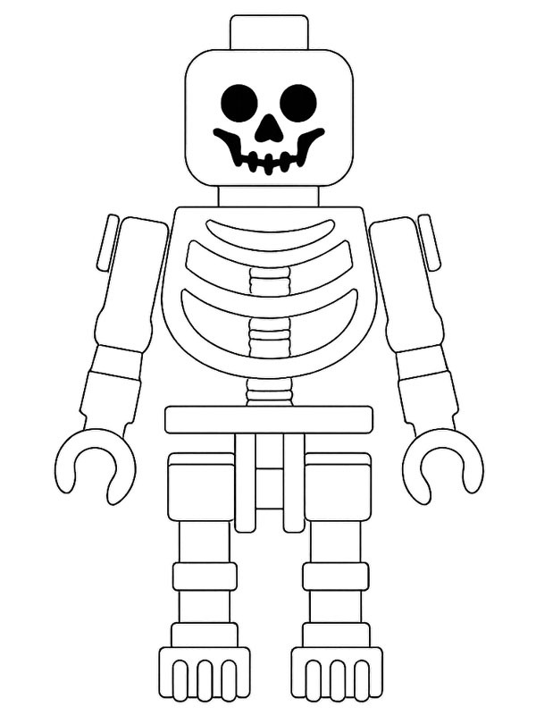Lego figurka kostry omalovánka Lego figurka kostry omalovánka