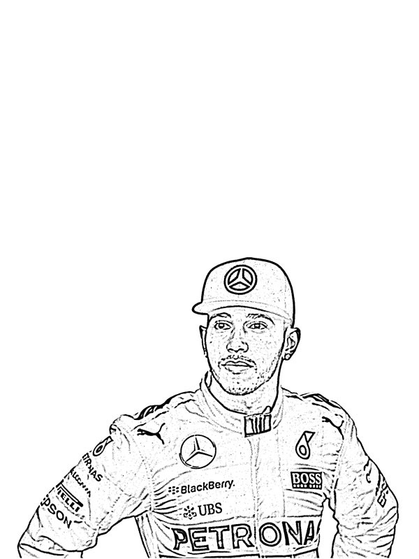 Lewis Hamilton omalovánka