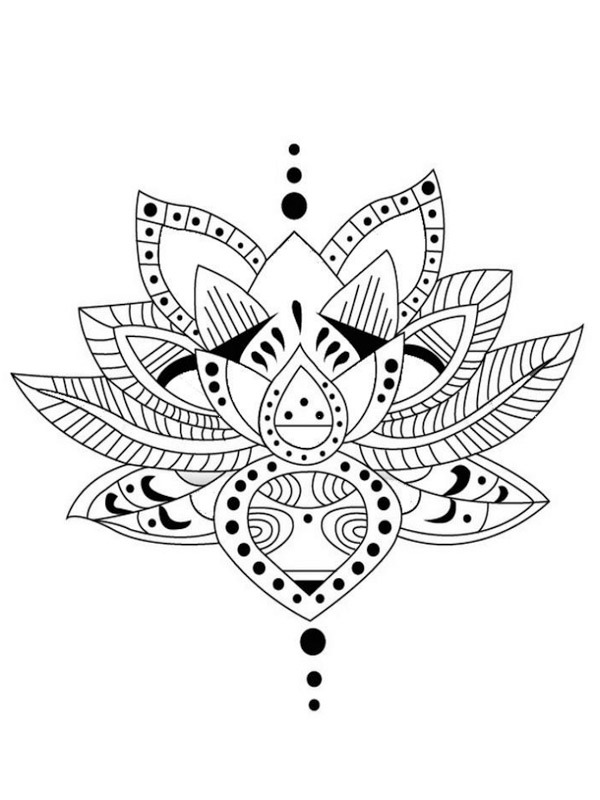 Lotus tetování omalovánka