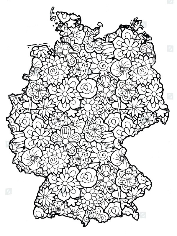 Mandala Německo omalovánka