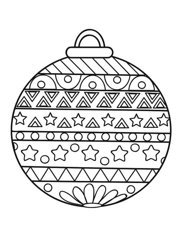 Mandala vánoční koule omalovánka