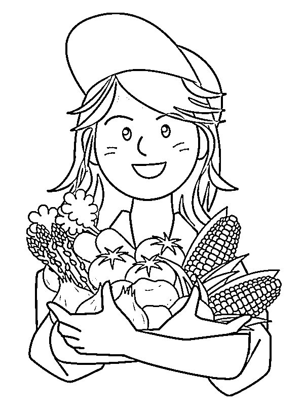Dívka se zeleninou omalovánka