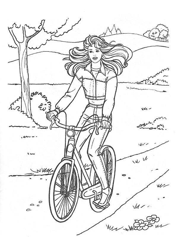 Dívka na kole omalovánka