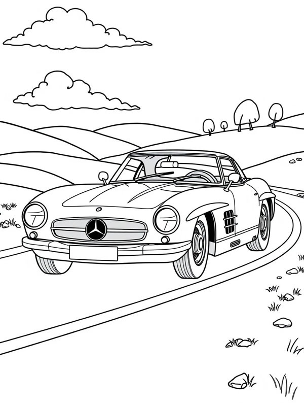 Mercedes-Benz 300 SLR omalovánka Mercedes-Benz 300 SLR omalovánka