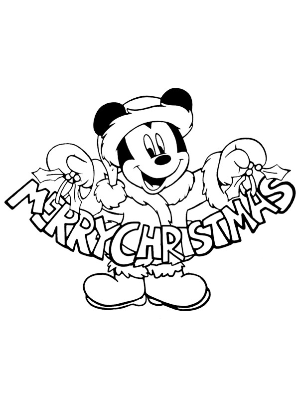 Veselé Vánoce Mickey Mouse omalovánka