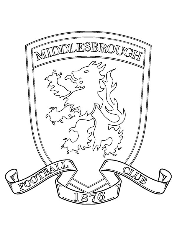 Middlesbrough FC omalovánka Middlesbrough FC omalovánka
