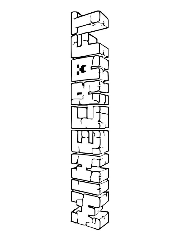 Minecraft logo omalovánka