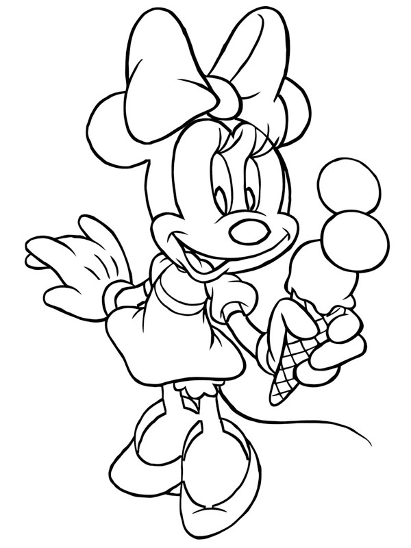 Minnie Mouse jí zmrzlinu omalovánka