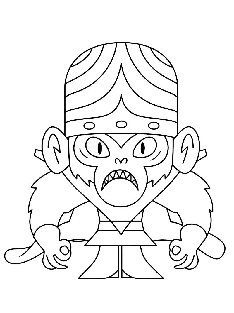 Mojo Jojo (Raketové holky) omalovánka Mojo Jojo (Raketové holky) omalovánka