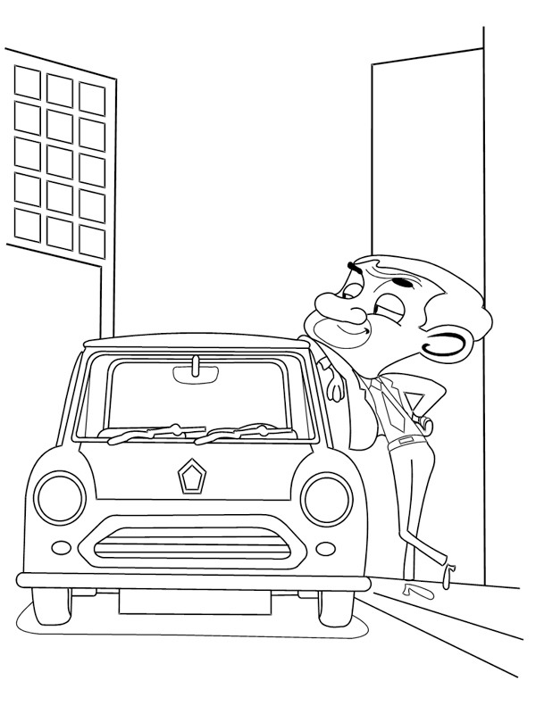 Mr. Bean a mini auto omalovánka