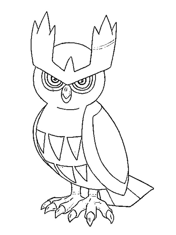 Noctowl (Pokémon) omalovánka
