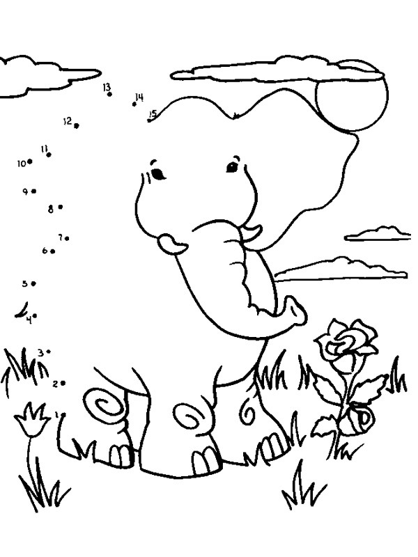 Nakresli slona omalovánka