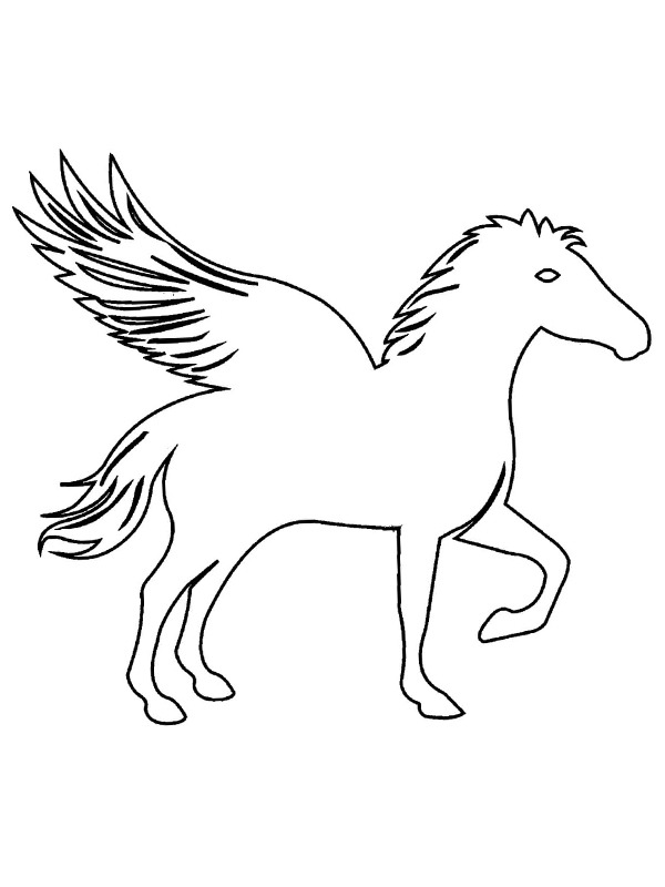 Kůň s křídly omalovánka