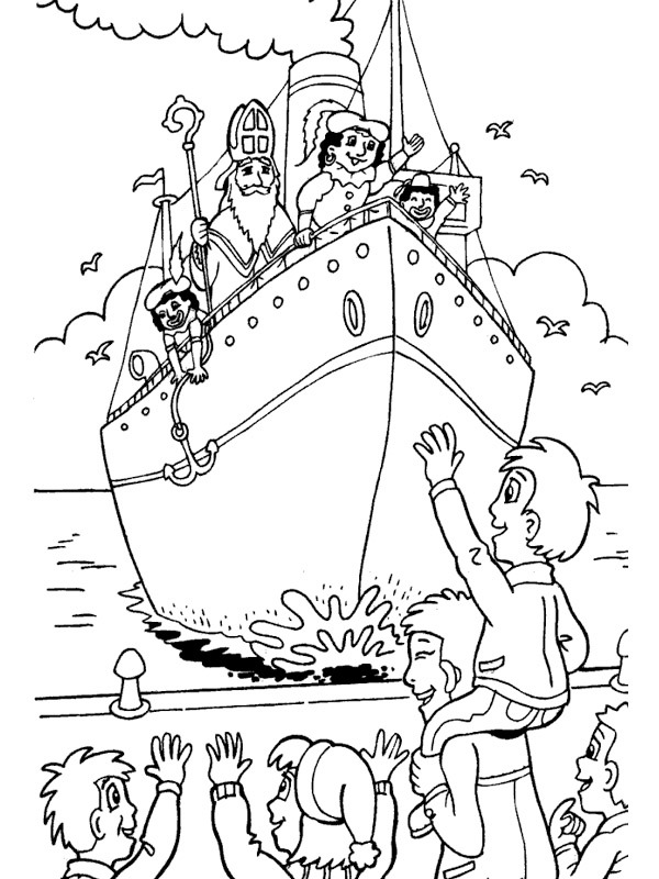 Parní loď svatého Mikuláše omalovánka