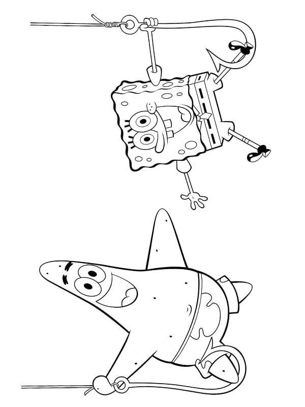 Patrik Hvězdice a Spongebob v kalhotách omalovánka Patrik Hvězdice a Spongebob v kalhotách omalovánka