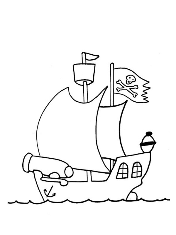 Pirátská loď omalovánka