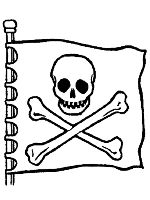 Pirátská vlajka omalovánka
