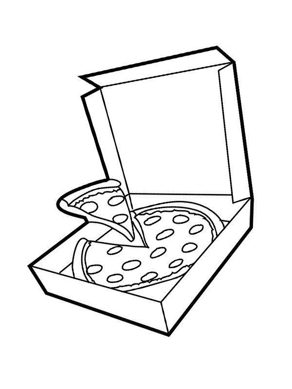 Krabice na pizzu omalovánka