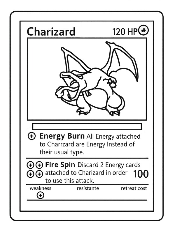 Pokémon kartička Shadowless omalovánka Pokémon kartička Shadowless omalovánka