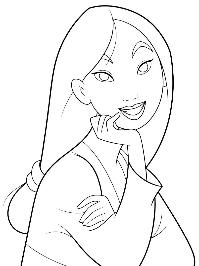 Princezna Mulan omalovánka Princezna Mulan omalovánka