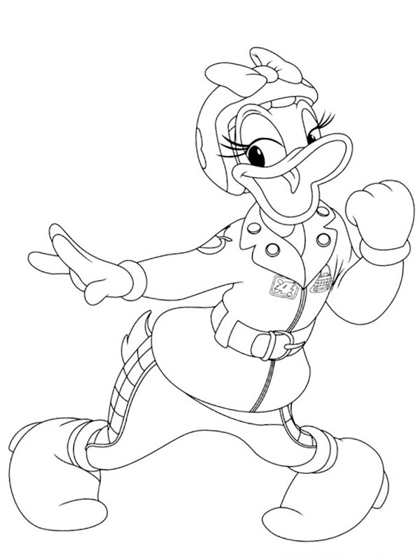 Závodnice Daisy Duck omalovánka Závodnice Daisy Duck omalovánka